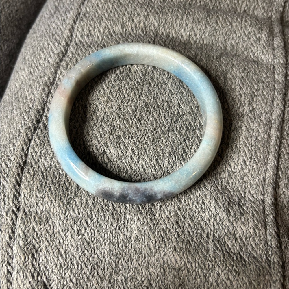 Certified Blue Green Guizhou Jade Bangle With Certification